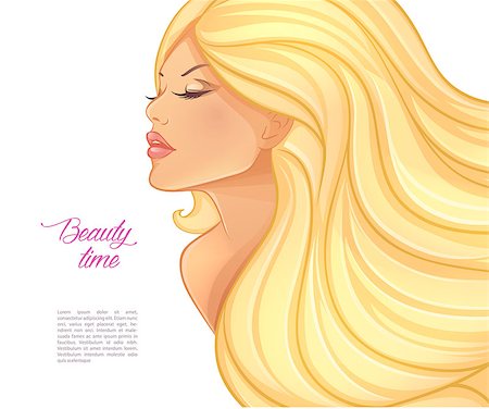retro beauty salon images - Vector illustration of Beautiful and young woman Photographie de stock - Aubaine LD & Abonnement, Code: 400-08195113