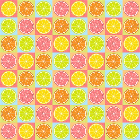 Colorful seamless retro pattern with citrus theme Photographie de stock - Aubaine LD & Abonnement, Code: 400-08195126