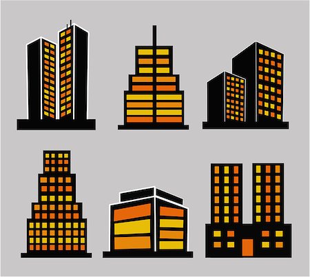 Commercial building icon set Stock Photo - Budget Royalty-Free & Subscription, Code: 400-08195292