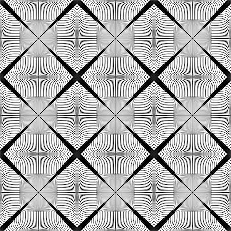 Design seamless monochrome pattern. Abstract lines textured background. Vector art. No gradient Foto de stock - Super Valor sin royalties y Suscripción, Código: 400-08195305