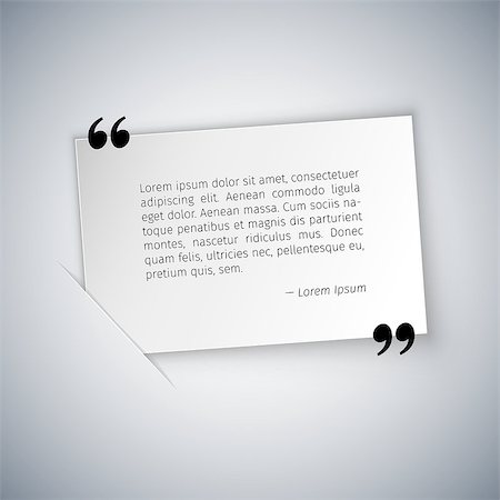 simsearch:400-08195370,k - Quote on White Rectangular Sheet Template. Clipping paths included in JPG file. Stock Photo - Budget Royalty-Free & Subscription, Code: 400-08195368