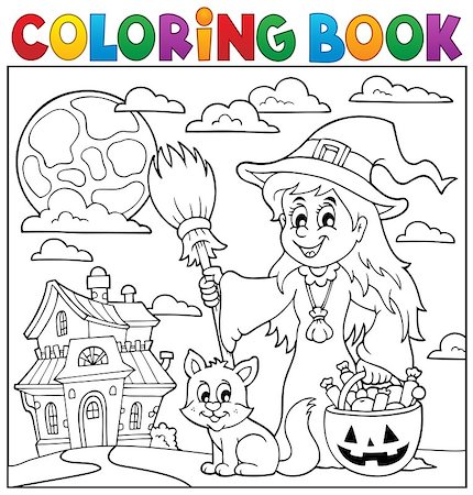 simsearch:400-04133143,k - Coloring book Halloween thematics 1 - eps10 vector illustration. Stock Photo - Budget Royalty-Free & Subscription, Code: 400-08195437