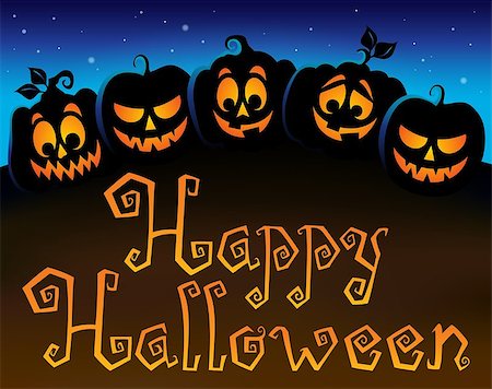 simsearch:400-04236863,k - Happy Halloween topic image 6 - eps10 vector illustration. Stock Photo - Budget Royalty-Free & Subscription, Code: 400-08195459