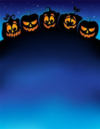 simsearch:400-04236863,k - Pumpkin silhouettes theme image 1 - eps10 vector illustration. Stock Photo - Budget Royalty-Free & Subscription, Code: 400-08195473