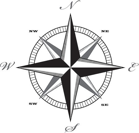 Wind rose compass retro design vector. Stock Photo - Budget Royalty-Free & Subscription, Code: 400-08195545