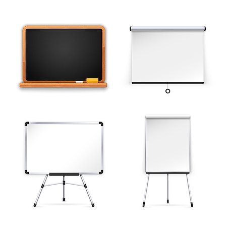 projector in class - Set of Boards for Presentation.  Isolated on white background. Clipping paths included in JPG file. Stock Photo - Budget Royalty-Free & Subscription, Code: 400-08195689