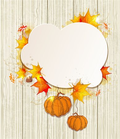 simsearch:400-08776231,k - Autumn vector background with yellow maple leaves and pumpkins Stockbilder - Microstock & Abonnement, Bildnummer: 400-08196041