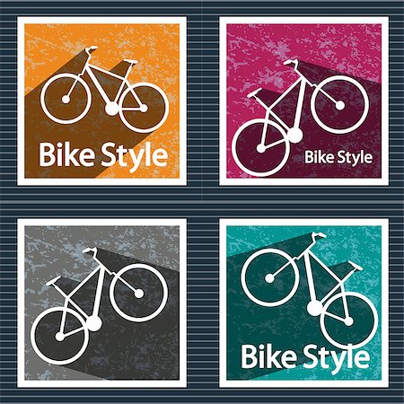 Simple flat vector images bike on the background. Stock Photo - Budget Royalty-Free & Subscription, Code: 400-08196095