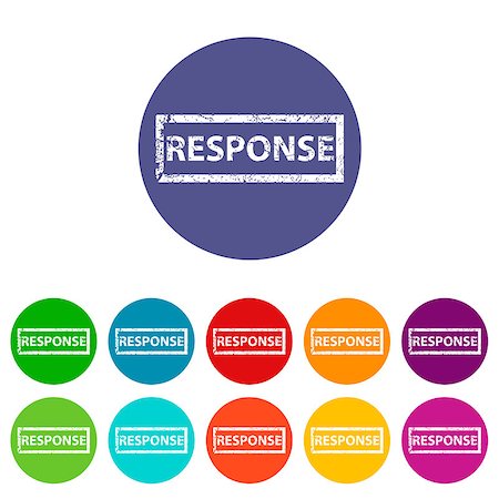 simsearch:400-08193327,k - Response web flat icon in different colors. Vector Illustration Stock Photo - Budget Royalty-Free & Subscription, Code: 400-08196165