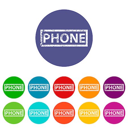 simsearch:400-08193327,k - Phone web flat icon in different colors. Vector Illustration Stock Photo - Budget Royalty-Free & Subscription, Code: 400-08196172