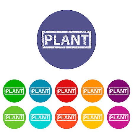 simsearch:400-08193327,k - Plant web flat icon in different colors. Vector Illustration Stock Photo - Budget Royalty-Free & Subscription, Code: 400-08196196
