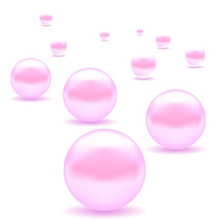 simsearch:400-05317372,k - Exitic Pink Pearls Isolated on White Background Foto de stock - Super Valor sin royalties y Suscripción, Código: 400-08196278