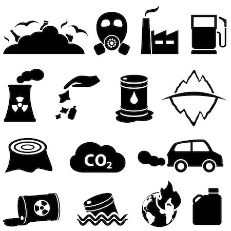 Pollution, global warming and environment icons Photographie de stock - Aubaine LD & Abonnement, Code: 400-08196368