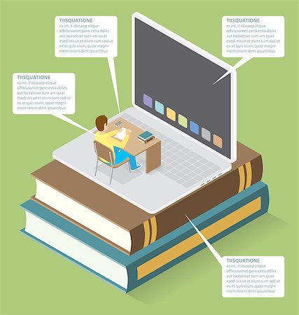 Education Concept. Vector 3d flat isometric with teacher, classroom and students Foto de stock - Super Valor sin royalties y Suscripción, Código: 400-08196458