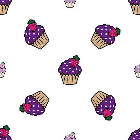 simsearch:400-08196602,k - Cream cake purple seamless pattern. Vector illustration Photographie de stock - Aubaine LD & Abonnement, Code: 400-08196602