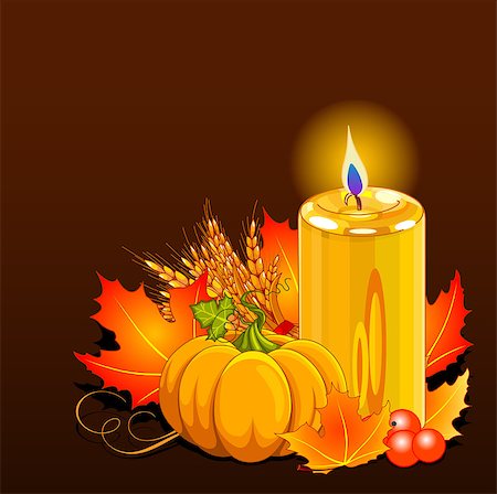 Illustration of Thanksgiving Day still life Stock Photo - Budget Royalty-Free & Subscription, Code: 400-08196746