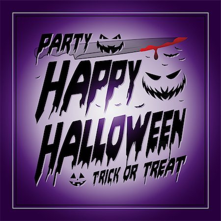 simsearch:400-07215479,k - Vintage Happy Halloween Typographical Background With Pumpkins and knife Foto de stock - Super Valor sin royalties y Suscripción, Código: 400-08196855