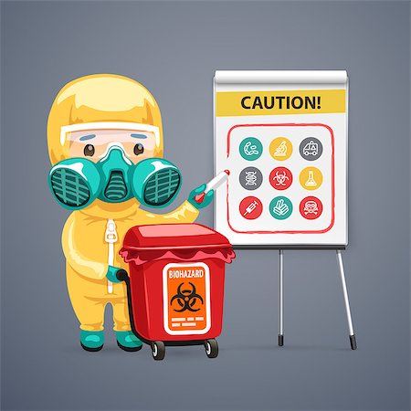 Caution Biohazard Poster with Doctor and Flipchart. Clipping paths included in JPG file. Foto de stock - Super Valor sin royalties y Suscripción, Código: 400-08196999