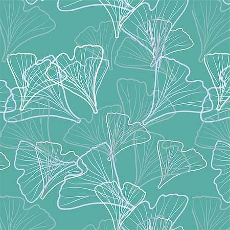 sokolenko (artist) - Ginkgo biloba pattern seamless.  Silhouette of ginkgo leaves Stock Photo - Budget Royalty-Free & Subscription, Code: 400-08197049