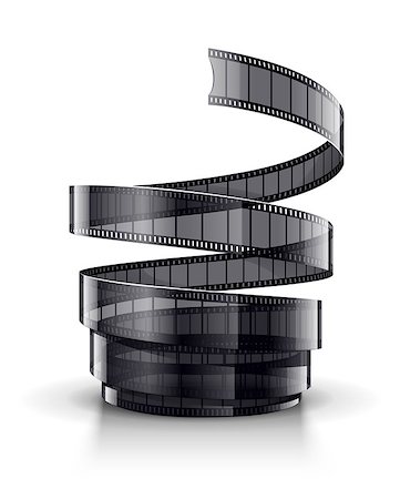 simsearch:400-04265939,k - Spiral of cinematography film tape. Eps10 vector illustration. Isolated on white background Stock Photo - Budget Royalty-Free & Subscription, Code: 400-08197112