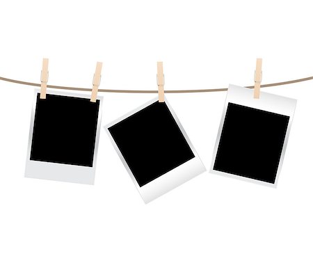 simsearch:400-06463913,k - vector blank photo frames on a clothesline isolated on white background Foto de stock - Super Valor sin royalties y Suscripción, Código: 400-08197149