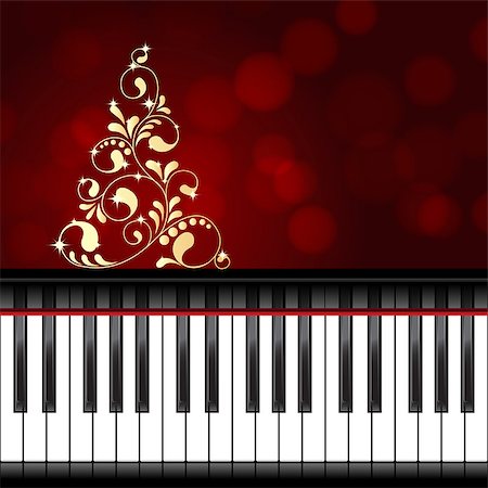 Abstract christmas background with piano keyboard. vector illustration Foto de stock - Super Valor sin royalties y Suscripción, Código: 400-08197141