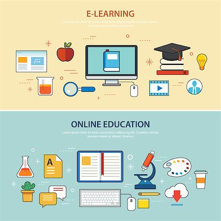 simsearch:400-08816953,k - online education and e-learning banner flat design template Stock Photo - Budget Royalty-Free & Subscription, Code: 400-08197260
