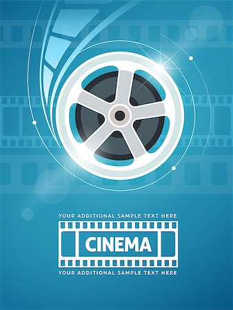 simsearch:400-08709856,k - Cinema movie movie on disc and flaress. Eps10 vector illustration. Stock Photo - Budget Royalty-Free & Subscription, Code: 400-08197276