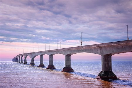 elevated sky - Sunset at Confederation Bridge from Borden-Carleton, Prince Edward Island, Canada Stock Photo - Budget Royalty-Free & Subscription, Code: 400-08197407