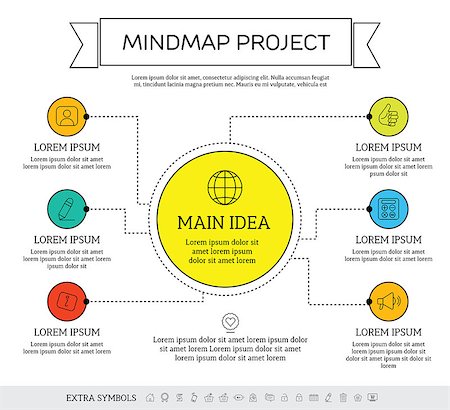 Mindmap, scheme infographic design concept with circles and icons. Photographie de stock - Aubaine LD & Abonnement, Code: 400-08197428