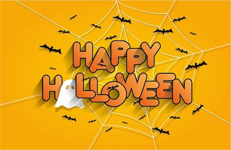 simsearch:400-08196096,k - Happy Halloween card on background vector illustration Photographie de stock - Aubaine LD & Abonnement, Code: 400-08197505