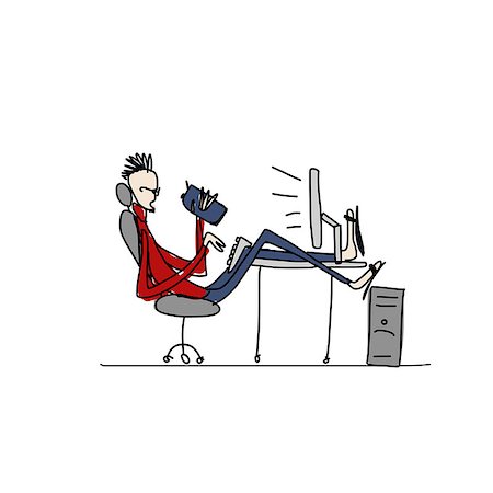 simsearch:400-08161788,k - Programmer at work, sketch for your design. Vector illustration Foto de stock - Super Valor sin royalties y Suscripción, Código: 400-08197517