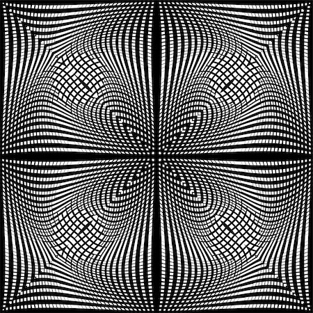 simsearch:400-07988831,k - Design monochrome movement illusion background. Abstract grid torsion backdrop. Vector-art illustration. No gradient Stock Photo - Budget Royalty-Free & Subscription, Code: 400-08197626