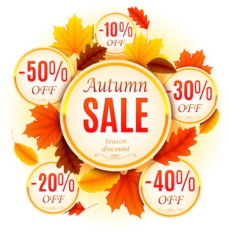 simsearch:400-04906513,k - Autumn sale background decorated with color leaves Photographie de stock - Aubaine LD & Abonnement, Code: 400-08197705