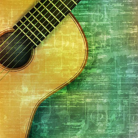 simsearch:400-04617342,k - abstract music grunge vintage background acoustic guitar vector illustration Stock Photo - Budget Royalty-Free & Subscription, Code: 400-08197982