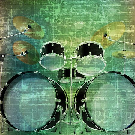 simsearch:400-08159413,k - abstract music grunge vintage sound background drum kit vector illustration Foto de stock - Super Valor sin royalties y Suscripción, Código: 400-08197983