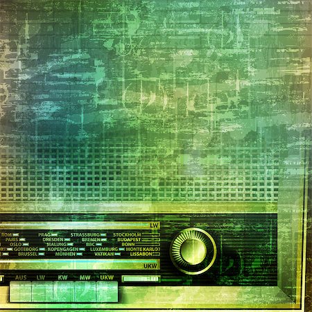 simsearch:400-04617342,k - abstract music grunge vintage background with retro radio vector illustration Stock Photo - Budget Royalty-Free & Subscription, Code: 400-08197993