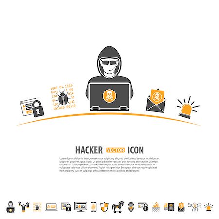 Internet Security Concept with Icon Set for Flyer, Poster, Web Site Like Hacker, Virus, Spam and Firewall. Stock Photo - Budget Royalty-Free & Subscription, Code: 400-08198186