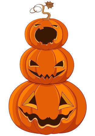 simsearch:400-07172678,k - Illustration of pumpkins standing one on the other Photographie de stock - Aubaine LD & Abonnement, Code: 400-08198193