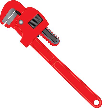 simsearch:400-04728947,k - A Red Pipe Wrench isolated on white Stock Photo - Budget Royalty-Free & Subscription, Code: 400-08198244