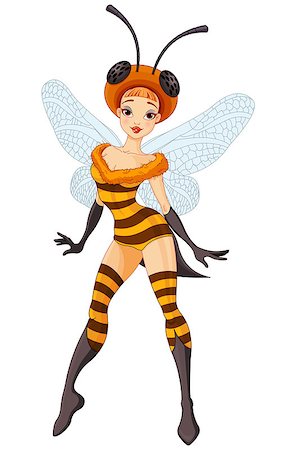 Illustration of cute fairy bee Stock Photo - Budget Royalty-Free & Subscription, Code: 400-08198340