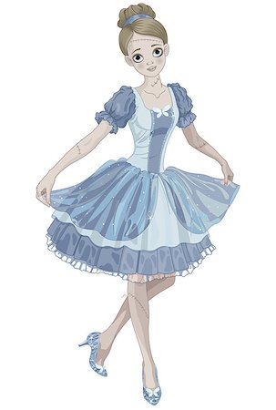 Illustration of Halloween Cinderella wearing crystal slippers Stock Photo - Budget Royalty-Free & Subscription, Code: 400-08198341