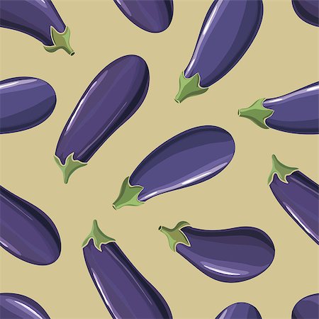 simsearch:400-04804401,k - Seamless background pattern of colorful fresh vegetables with scattered eggplant Foto de stock - Super Valor sin royalties y Suscripción, Código: 400-08198374