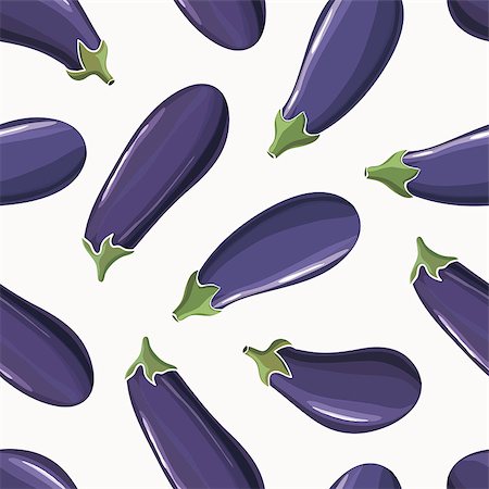 simsearch:400-04804401,k - Seamless background pattern of colorful fresh vegetables with scattered eggplant Foto de stock - Super Valor sin royalties y Suscripción, Código: 400-08198371