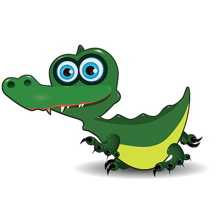 Illustration of cute green crocodile with blue eyes Stock Photo - Budget Royalty-Free & Subscription, Code: 400-08198439