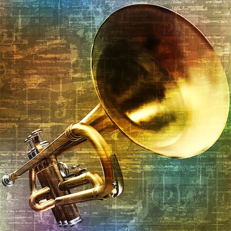 simsearch:400-04617342,k - abstract green music grunge background trumpet vector illustration Stock Photo - Budget Royalty-Free & Subscription, Code: 400-08198465