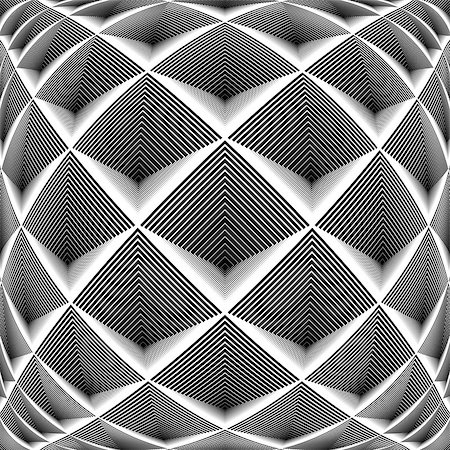 simsearch:400-07836085,k - Design monochrome diamond geometric pattern. Abstract striped textured background. Vector art. No gradient Foto de stock - Super Valor sin royalties y Suscripción, Código: 400-08198511