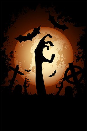 Halloween Zombie Party Poster. Holiday Card. Stock Photo - Budget Royalty-Free & Subscription, Code: 400-08198638