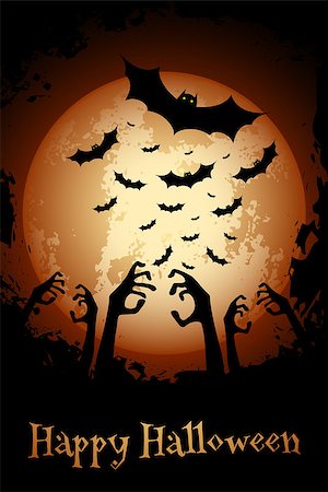 Halloween Poster. Grungy Background. Holiday Card. Stock Photo - Budget Royalty-Free & Subscription, Code: 400-08198631