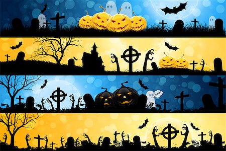 Halloween Posters set. Holiday Banners. Stock Photo - Budget Royalty-Free & Subscription, Code: 400-08198640